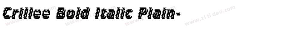 Crillee Bold Italic Plain字体转换